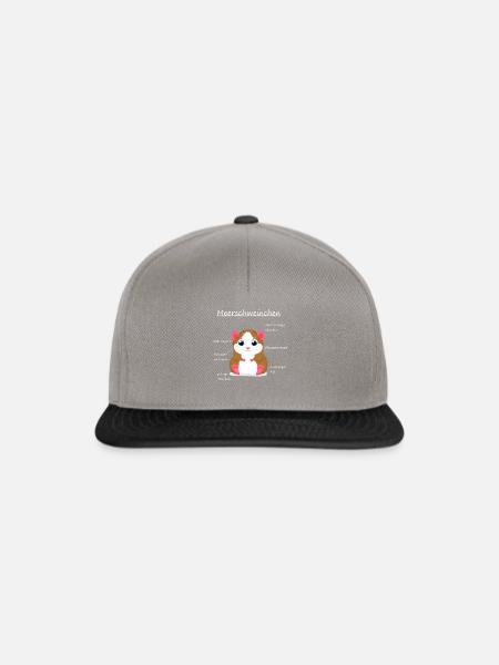 Meerschweinchen Beschreibung - Snapback Cap - Graphit/Schwarz