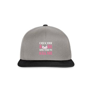 Check Your Boobs Kill Me Breast Cancer - Snapback Cap - graphite/black - Front