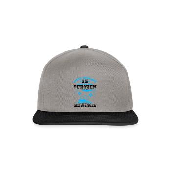 Level 15 Unlocked Geburtstag für Gamer - Snapback Cap - Graphit/Schwarz - Vorne
