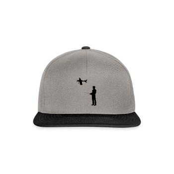 RC Flugzeug Modellflug Retro Vintage Geschenk - Snapback Cap - Graphit/Schwarz - Vorne