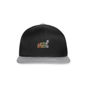 BBQ Evolution Lustiges Zitat - Snapback Cap - Schwarz/Grau - Vorne