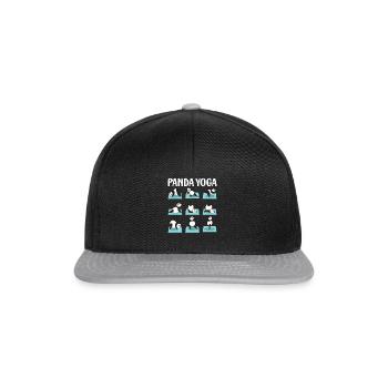 Yoga Zitat Panda Yoga - Snapback Cap - Schwarz/Grau - Vorne