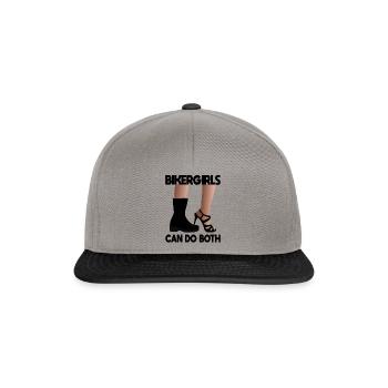 Bikergirls can do both Highheel motorcycle boots - Snapback Cap - graphite/black - Front