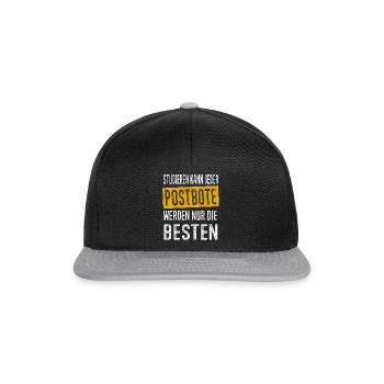 Postbote Briefträger Paketbote Geschenk - Snapback Cap - Schwarz/Grau - Vorne