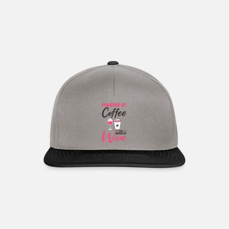 Coffee Wine Drinking Caffeinated Wine Drinker - Snapback Cap - graphite/black