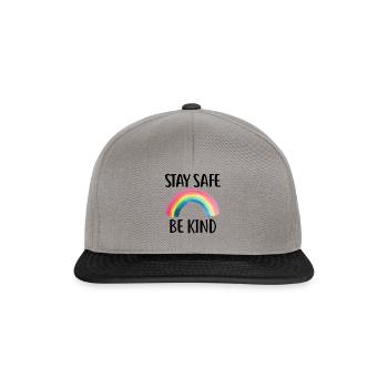 Stay Safe Be Kind Rainbow Kids Women's Fun - Snapback Cap - graphite/black - Front
