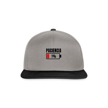 Patience at 1% Funny Phrase and Ironic Idea Out Of - Snapback Cap - graphite/black - Front