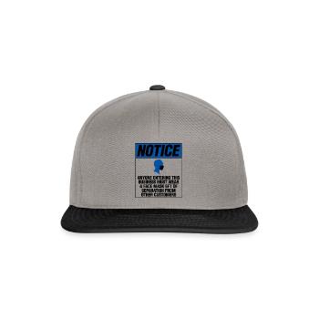 Face Mask Business Notice Facemask Covering Distan - Snapback Cap - graphite/black - Front