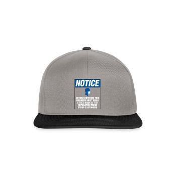Employee Social Distancing Face Mask Notice - Snapback Cap - graphite/black - Front