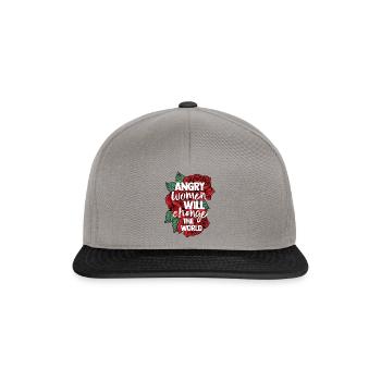 Feminist Gift Angry Women Will Change The World - Snapback Cap - graphite/black - Front