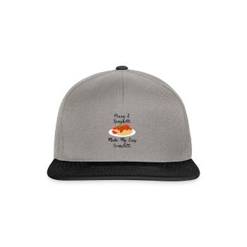 Spaghetti Make Me Completti Ironic Pasta Zitat - Snapback Cap - Graphit/Schwarz - Vorne