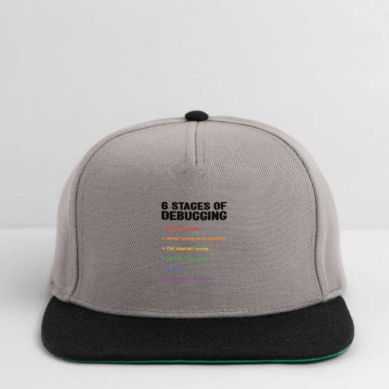 6 Stages Of Debugging Coder Programmer Software De Snapback Cap