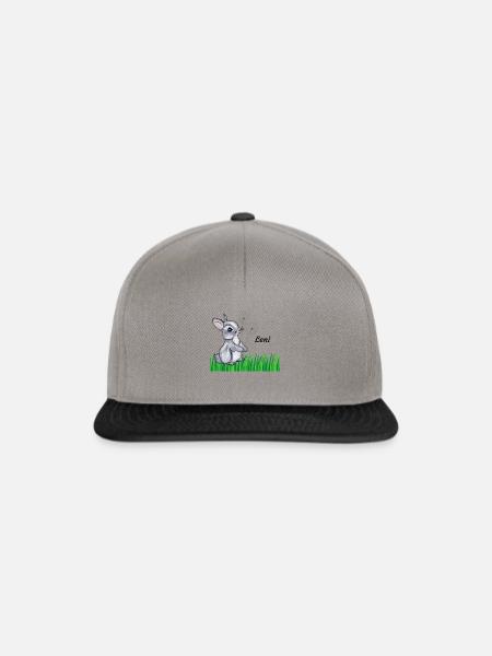 Hase Name Geschenk Leni - Snapback Cap - Graphit/Schwarz