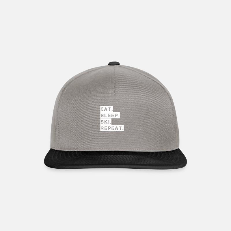Ski - eat. Sleep. ski. repeat. - Snapback Cap - graphite/black