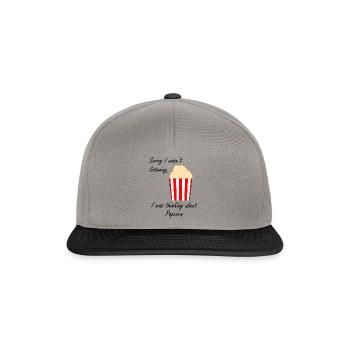 Popcorn essen Lustiges Sprichwort Über Pop Corn - Snapback Cap - Graphit/Schwarz - Vorne