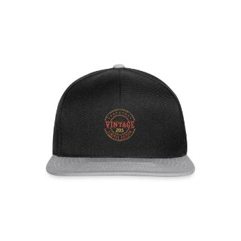 Vintage 2015 Vintage Jubiläum Geschenkidee 2015 - Snapback Cap - Schwarz/Grau - Vorne