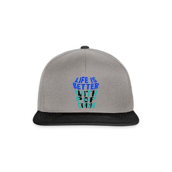 Life With Popcorn Eating Corn Vegetables - Snapback Cap - graphite/black - Front