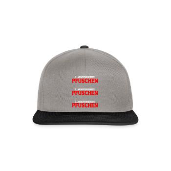 Pfuscher Bauarbeiter Baustelle - Snapback Cap - Graphit/Schwarz - Vorne