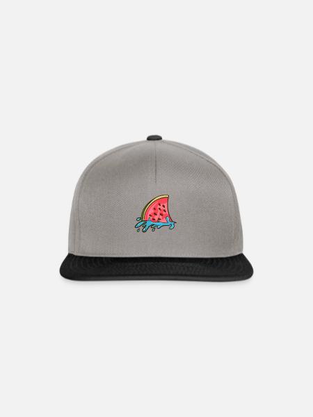 Haifischflosse als Wassermelone - Snapback Cap - Graphit/Schwarz