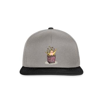 Cat bathes in popcorn cat fun design kids' putty - Snapback Cap - graphite/black - Front