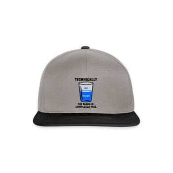 Technisch gesehen ist The Glass Completely Full Funny Sci - Snapback Cap - Graphit/Schwarz - Vorne