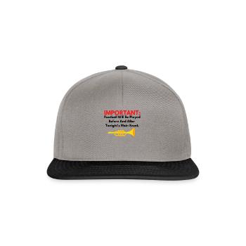 Humorvoller Fußball wird vor und heute Abend gespielt - Snapback Cap - Graphit/Schwarz - Vorne