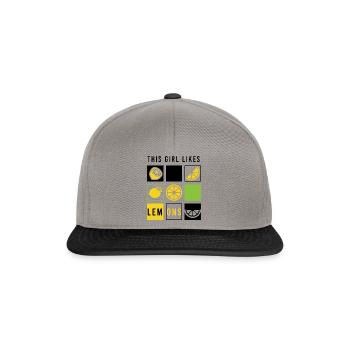 Girl Likes Summer Lemon Citrus Fruits - Snapback Cap - graphite/black - Front