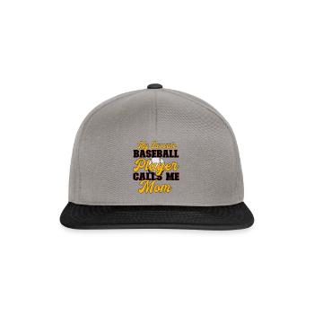 My favorite baseball player calls me mom mother - Snapback Cap - graphite/black - Front