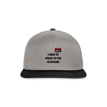 I Need To Speak To The Manager Karen Name Tag - Snapback Cap - graphite/black - Front