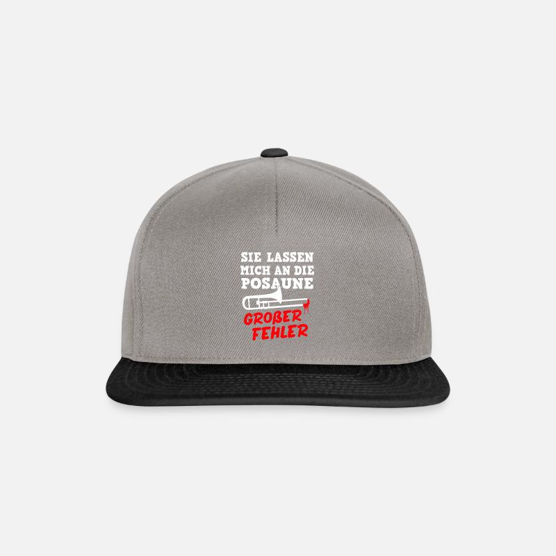 Posaune Posaunist Blasorchester Blasmusik - Snapback Cap - Graphit/Schwarz