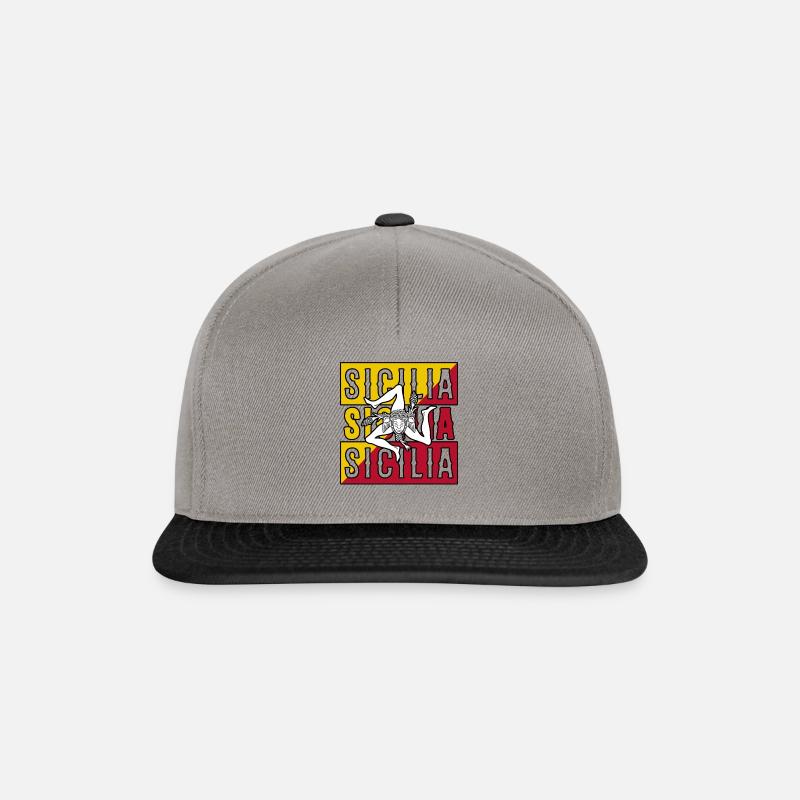 Sicily flag Sicily Palermo Italy - Snapback Cap - graphite/black