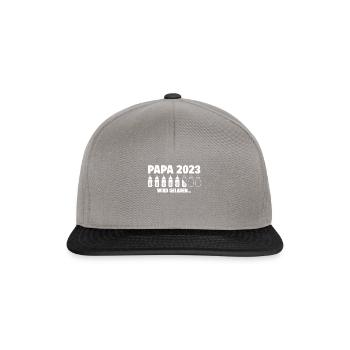 Papa 2023 wird geladen Lustige Schwangerschaft - Snapback Cap - Graphit/Schwarz - Vorne