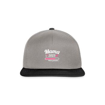 Mama Loading 2023 Lustige Schwangerschaft - Snapback Cap - Graphit/Schwarz - Vorne