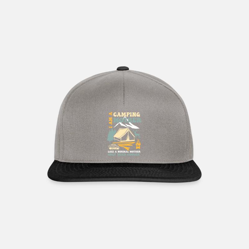 Retro Cool Camping Mama Outdoor Camping Fun - Casquette snapback - gris graphite/noir
