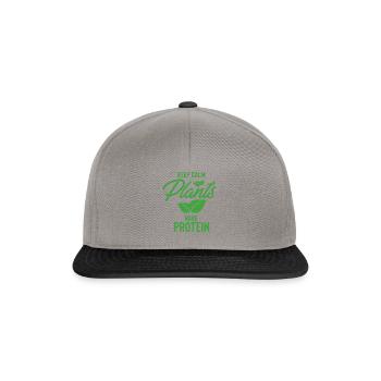 Humorvolle Pflanzung Vegetarier Inspirierendes Zitat - Snapback Cap - Graphit/Schwarz - Vorne