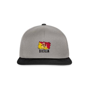 Sizilien flagge Sizilien Palermo Italien - Snapback Cap - Graphit/Schwarz - Vorne