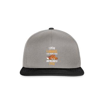 Ich liebe Mozzarella-Sticks - Snapback Cap - Graphit/Schwarz - Vorne