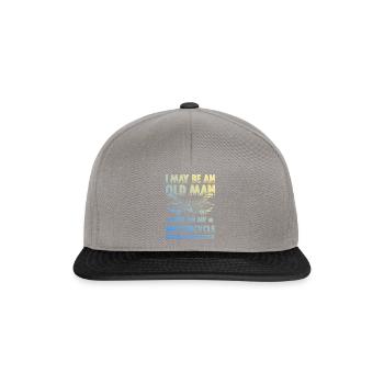 Motorrad alter mann - Snapback Cap - Graphit/Schwarz - Vorne