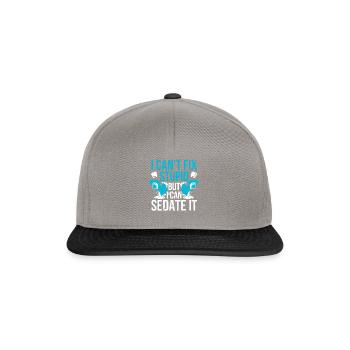 I Cant Fix Stupid But I Can Sedate It - Snapback Cap - graphite/black - Front
