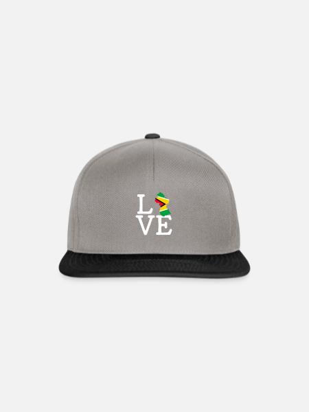 guyana love, guyana - Snapback Cap - Graphit/Schwarz