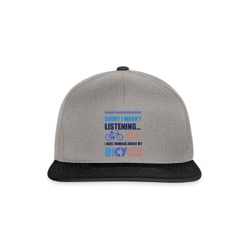 Je pense à mon vélo | Ironic Cardio Cyclist - Casquette snapback - gris graphite/noir - Devant