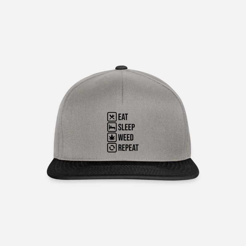 manger de l’herbe de sommeil répéter - Casquette snapback - gris graphite/noir