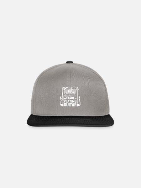 Guitar Player Caution May Spontaneously Start Play - Snapback Cap - Graphit/Schwarz