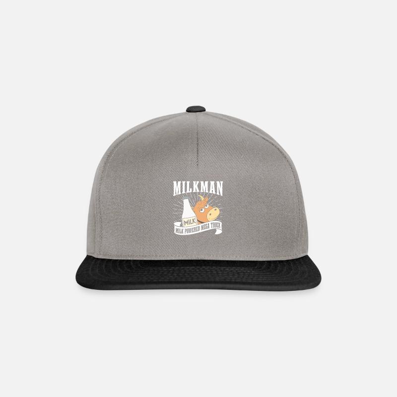 Kuh Milch Milchmann Milchwagen - Snapback Cap - Graphit/Schwarz
