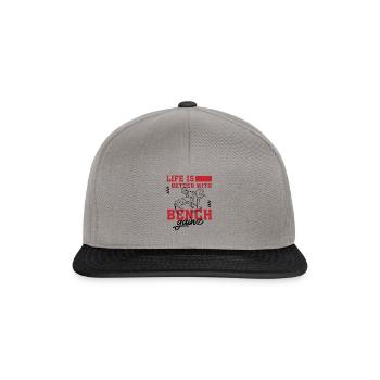 Fitness-Powerlifter Benchpress Ironisches - Snapback Cap - Graphit/Schwarz - Vorne