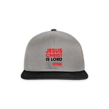 Jesus Christus ist der Herr Bibelzitate Glaube - Snapback Cap - Graphit/Schwarz - Vorne