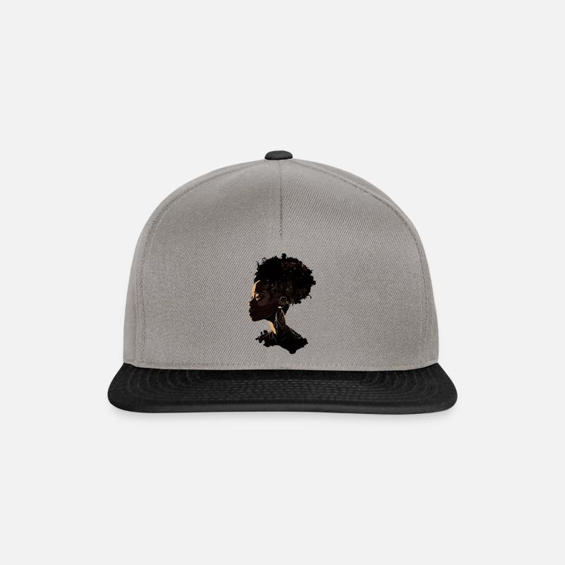 Juneteenth Melanin Queen - Beautiful Afro Woman - Snapback Cap - graphite/black