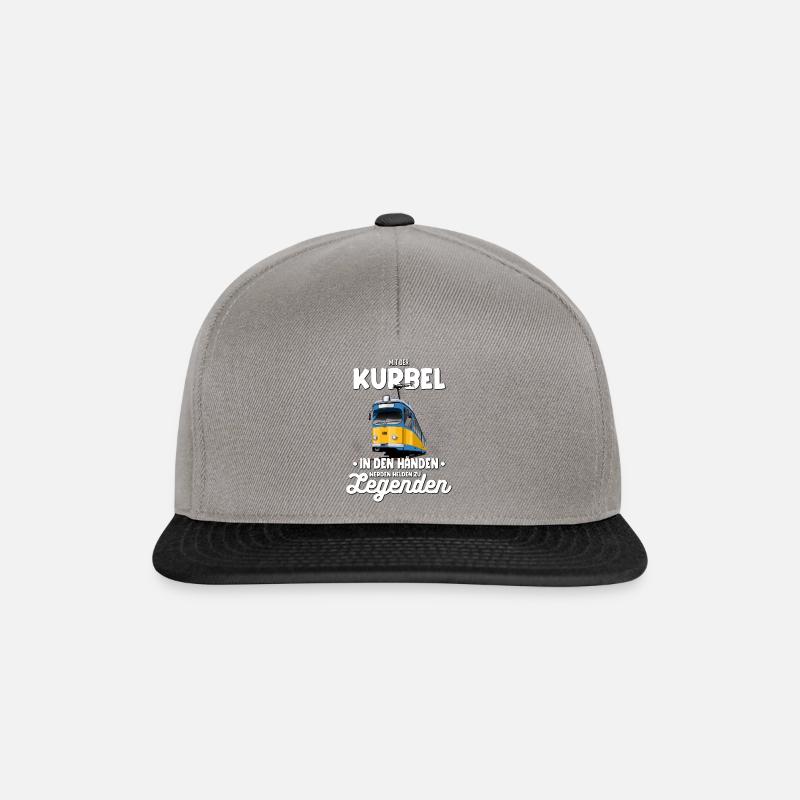 Mit Der Kurbel Helden Legenden GT8 Straßenbahn - Snapback Cap - Graphit/Schwarz