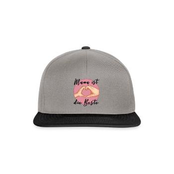 Mama ist die Beste - Muttertag Geschenk Herzhand - Snapback Cap - Graphit/Schwarz - Vorne