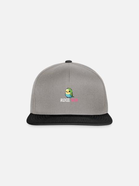 budgerigar parakeet, Budgie - Snapback Cap - Graphit/Schwarz